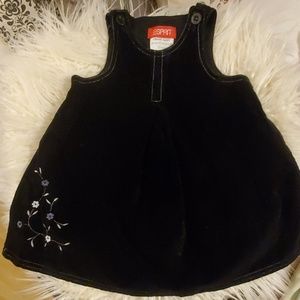 ESPRIT Black Velvet Embroidered Jumper Dress